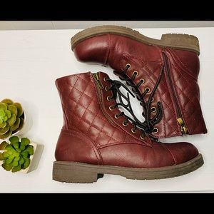 Vegan Leather Combat Boots